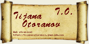 Tijana Otoranov vizit kartica
